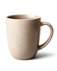 background isolated in white A minimalist ceramic mug filled with warm beverage, perfect for cozy moments or as an elegant table accessory.
