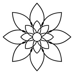 Ethereal Cosmos Flower Mandala Line Art