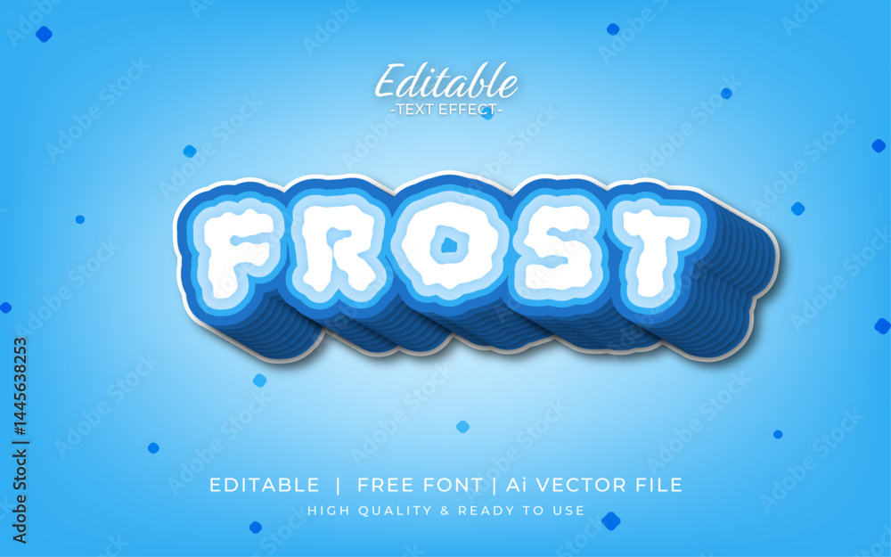 Poster frost text effect editable vector file
