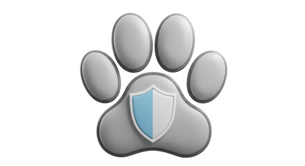 Isolated Paw Print Protection Shield