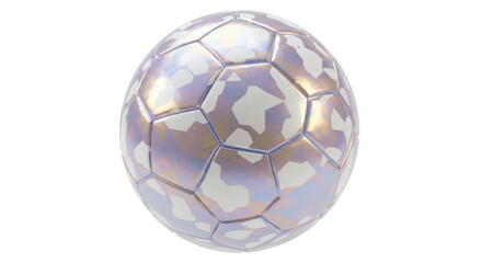 Naklejka premium Isolated Pearlescent Soccer Ball with Holographic Pattern