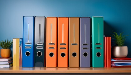 bright and lively binders in varied colors create an inviting and organized study area