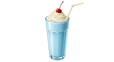 Isolated Milkshake with Cherry
