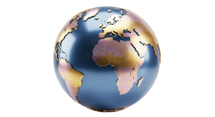 Isolated Earth Globe with Detailed Continents and Oceans