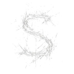 Creepy Scratch Letter S Overlay - Distressed Text Effect for Horror Designs. Perfect for Spooky, Halloween and Thriller Projects. High Quality Transparent PNG for Dark Digital Art.  
