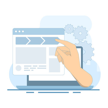 Breadcrumbs navigation concept. improving internal linking, website structure and hierarchy for better website usability. for SEO and UX design. Flat design vector illustration.