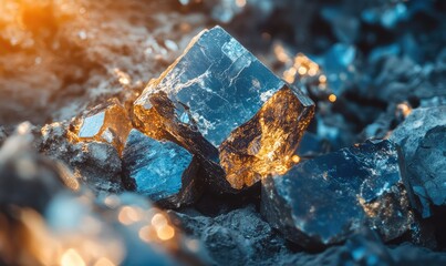 Shiny Minerals Representing Rare Earth Elements Deal. AI generated illustration.