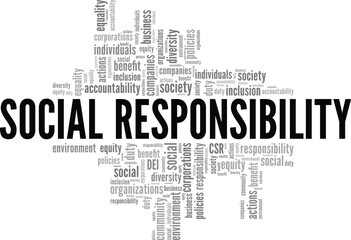 Social Responsibility word cloud conceptual design isolated on white background.