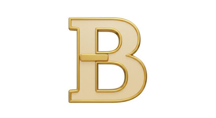 Obraz premium Isolated Letter B with Golden Outline Design