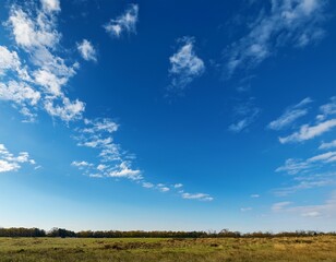 clear blue sky with a few clouds