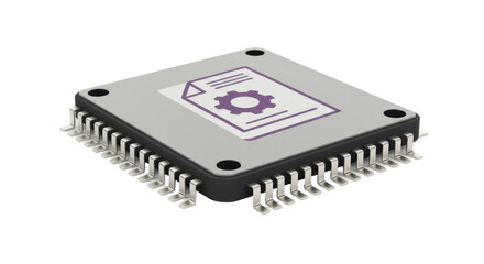 Isolated Microchip with Settings Icon