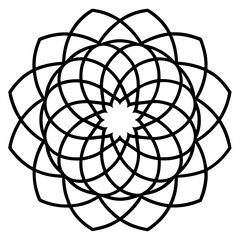 Infinity Mandala Delicate Line Art Vector