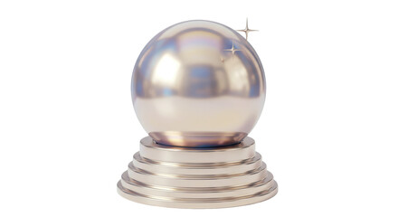Isolated Crystal Ball on Tiered Silver Stand with Sparkle © Matteo