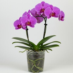 Vibrant Purple Orchid in a Pot, Perfect for Home Decor