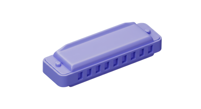 Isolated Light Purple Harmonica Wind Instrument