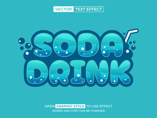 soda drink editable text, font effect, 3d text for title