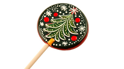 Festive Holiday Lollipop on Transparent Background