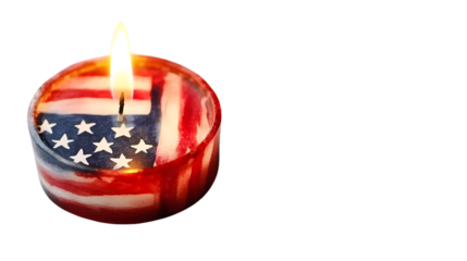 Hand-Drawn Watercolor American Flag on Transparent Background