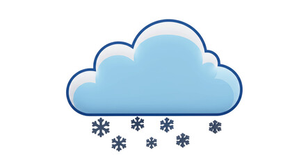 Isolated Cloud with Snowflakes