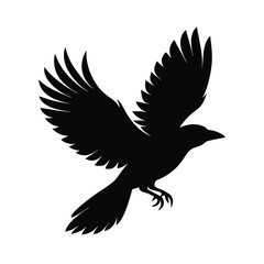 Flying Crow Silhouette Vector Artistic Flight