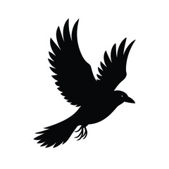 Obraz premium Flying Crow Silhouette Vector Sleek Design with F