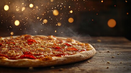 A delicious New York style pizza with a thin