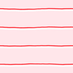 Obraz premium Vector seamless pattern with soft plaid lines in pastel pink and white. Ideal for children clothing, home decor, and Valentines Day wrapping paper