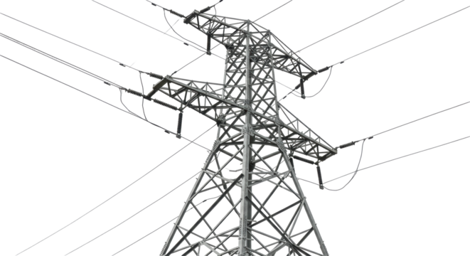Isolated Power Line Tower