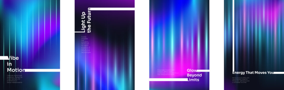 Futuristic glowing light beams on dark gradient background. Abstract neon stripes, laser rays and motion streaks. Bright energy flare effect. Modern vector design for tech, music or event poster.