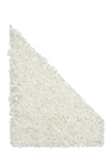 Raw white rice grains isolated on transparent background.