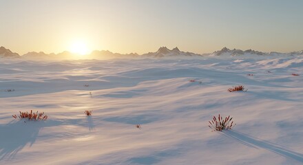 Frozen Sunrise AI Generated