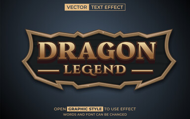 dragon legend editable text, font effect, 3d text for title