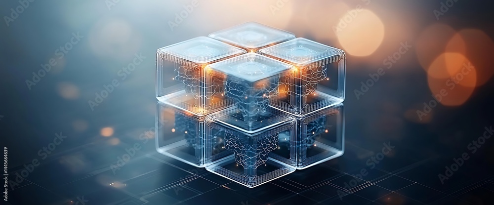 Poster transparent cube of interconnected systems