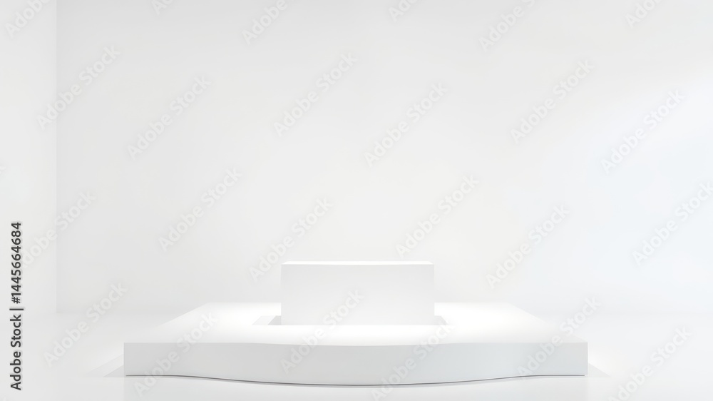 Poster minimalist white platform and backdrop for product display