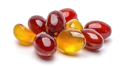 A clean isolated layout of grape seeds showcasing organic details against plain white backdrop
