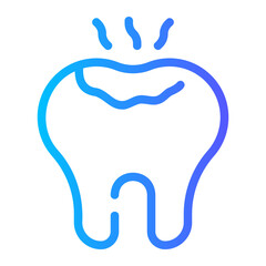 broken tooth gradient icon