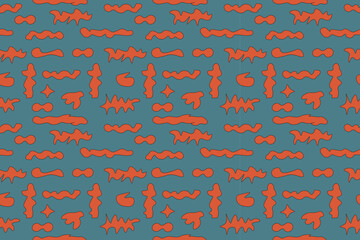 Creative abstract seamless pattern, orange elements on   gray background. Spots, irregular oval, abstract shapes. For background, packaging, textiles, website.