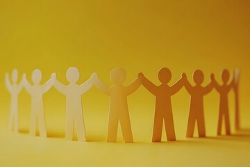Teamwork Circle of Figures Holding Hands Unity