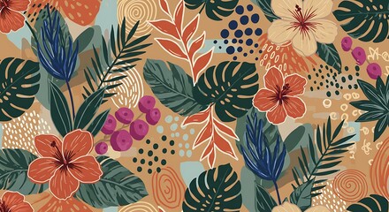 Fototapeta premium Tropical Reverie AI Generated