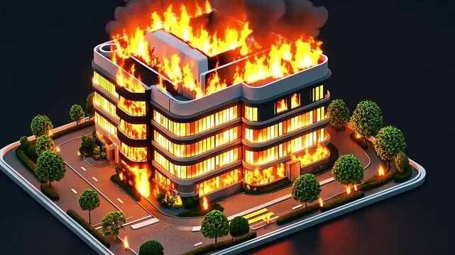 The Last Building: The Silently Burning City,footage,4k,hd