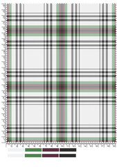 A seamless vector design features four checkered fabric textures in green, pink, and other colors, evoking a classic plaid pattern suitable for textile or wallpaper backgrounds