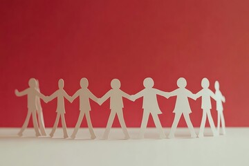 Teamwork Figures Holding Hands Simple Design