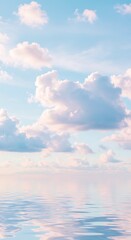 Tranquil Reflection of Sky and Clouds on Calm Water Good for Phone Background Wallpaper