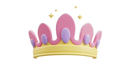 Isolated Pink and Gold Crown with Stars