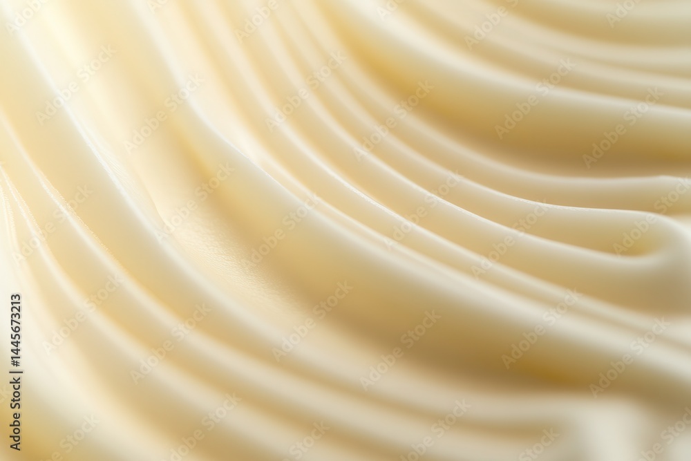 Poster Elegant waves of a lustrous, pale yellow fabric create a smooth, flowing texture perfect for background or minimalist design elements.