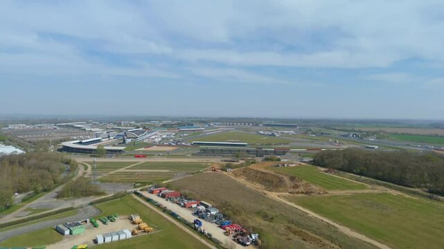 Aerial view of Silverstone Circuit. UK