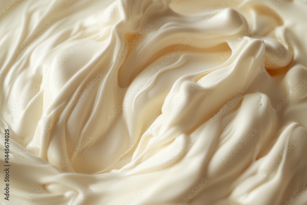 Poster swirling cream texture with smooth, velvety peaks and subtle shadows creating depth, perfect for des