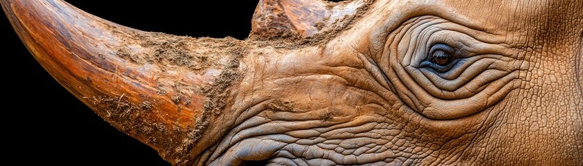 Obraz premium Detailed close up view of an animal rhinoceros head