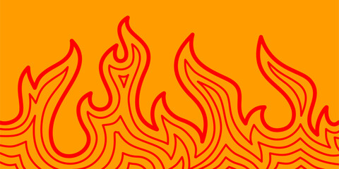 Fire Background. flame Background. doodle fire background. Flame Seamless Pattern. Background with fire lines. Outline of flames background. Continuous fire line design. Flame outline background.