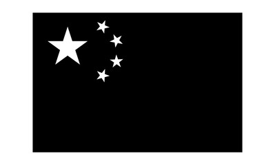 Black and white version of China flag